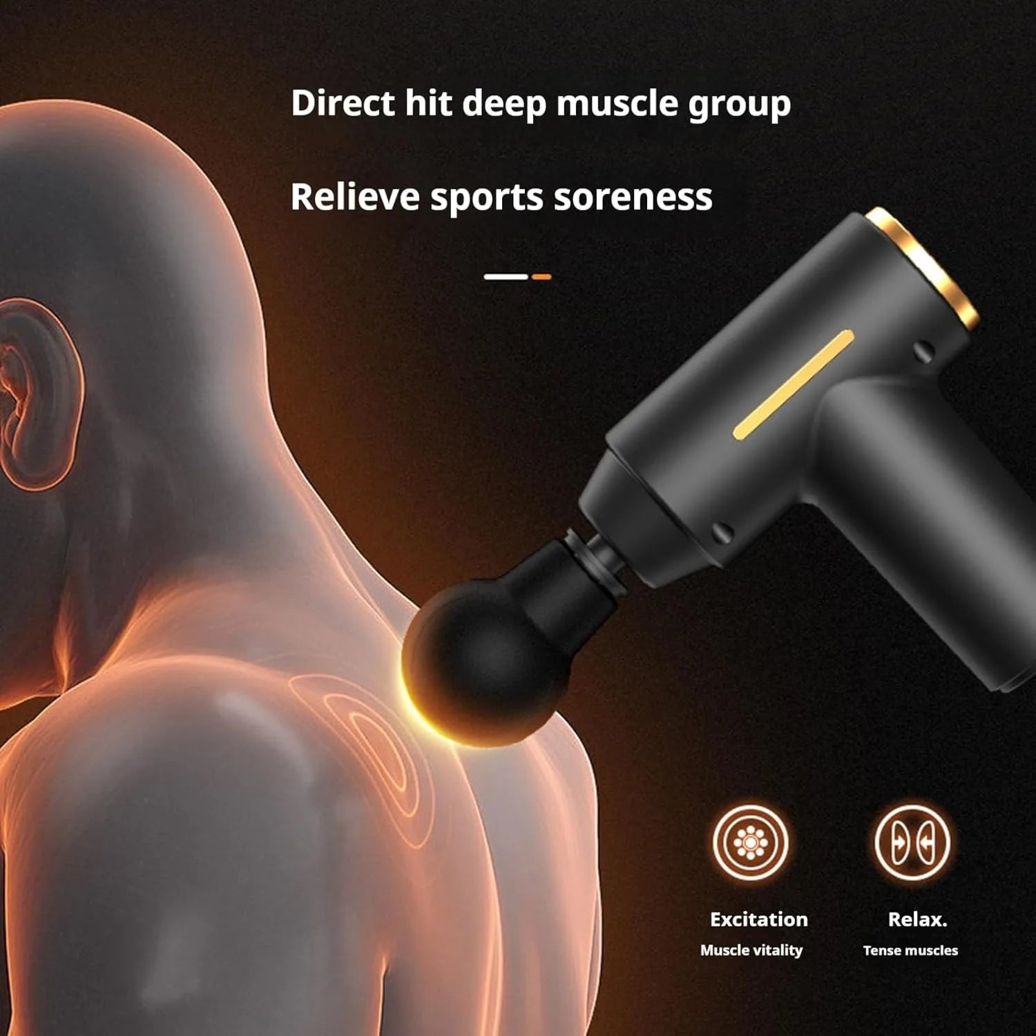 Fascial Massage Gun Electric Percussion Pistol Massager Body Neck Back Deep Tissue Muscle Relaxation Fitness Tool For Shoulder