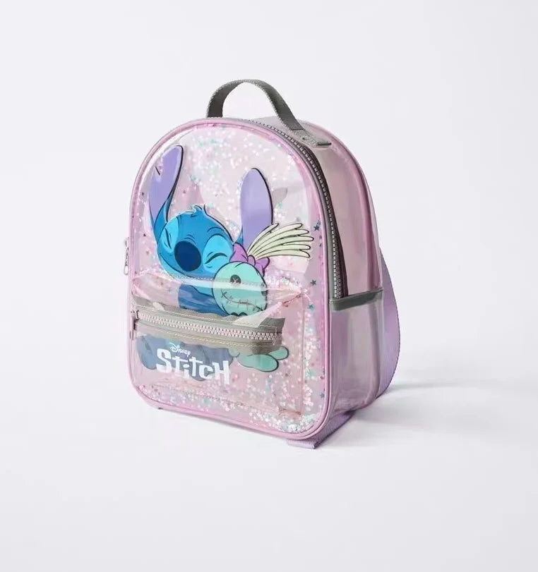 New Disney cartoon Stitch sequin Backpack bag Kindergarten school bag lady girls ball birthday gift