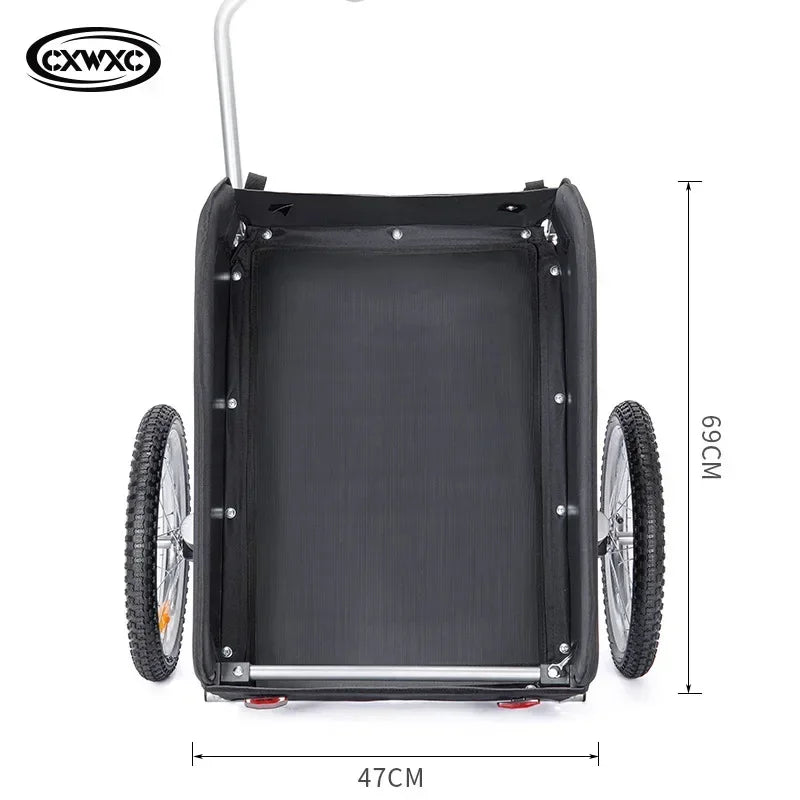Pet Carrier Bicycle Trailer Outdoor Camping Foldable Load Pull Pet Trailer Hanging Small Pull Truck After Riding Travel Stroller
