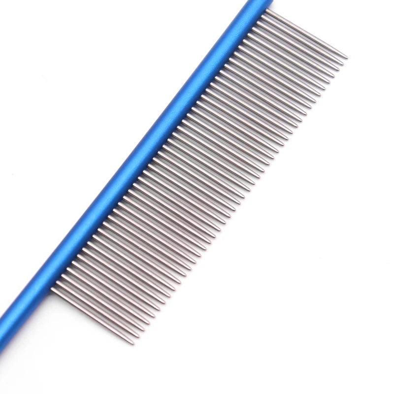 Stainless Steel Pet Flea Comb Practical Colorful Non-rust Dog Grooming Comb Dense Tooth Pet Hair Comb Cleaning