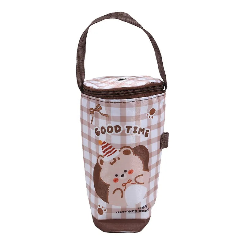 Portable Milk Tea Tote Bag Heat Preservation Bag Carrying Insulated Cup Cover Umbrella Bag Handbag Camping Drinkware Accessories