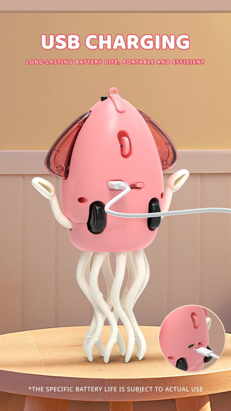 Magic Dancing Octopus Toy Electric Pet Crawling Light&Music Squid Toys for Kids Interactive Development Toddler Tummy Time Gifts