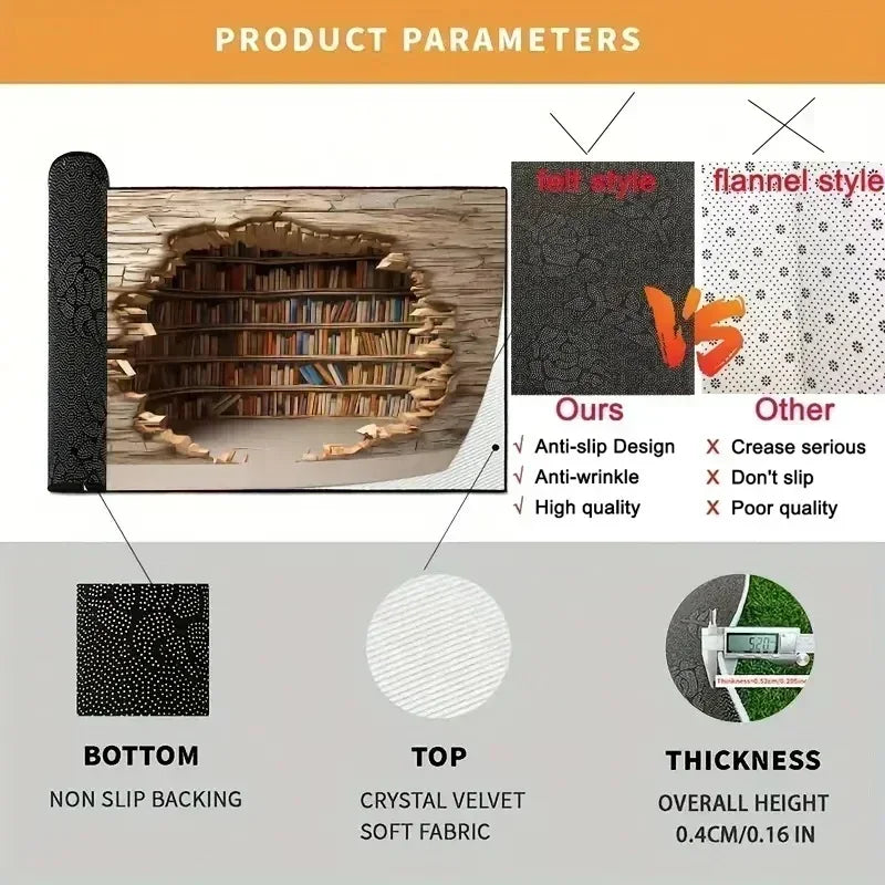 Premium Round  Computer Desk, Anti-Slip Floor Protector with High-End Look, Home & Office Decor