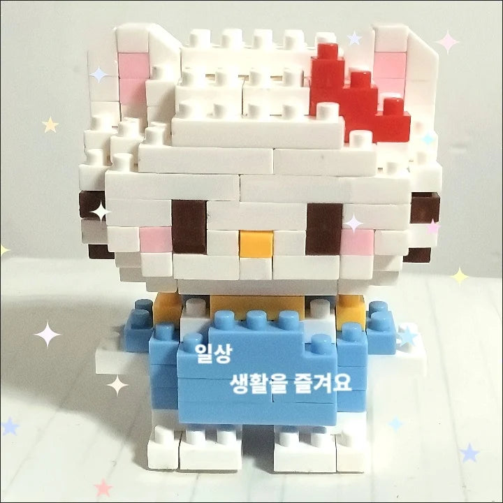 Disney 108 Style Stitch LinaBell Hello Kitty Building Blocks Princess Cartoon Figrues Bricks Children's Assembly Toys Model Gift