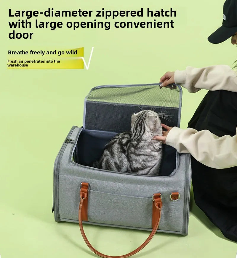 Portable Pet Carrier Backpack with Wheels Cat Cart Portable Supplies for Going Out Folding Luggage Pets Bag Products Supplies