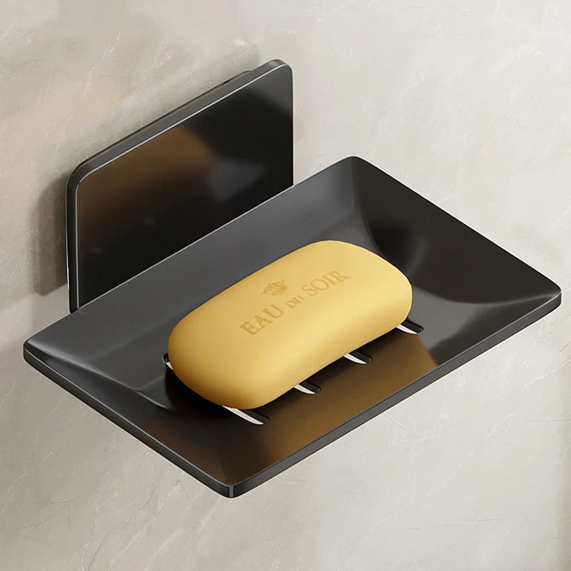 Aluminum Alloy Soap Holder Bathroom Soap Dish With Drain Water Wall Mounted Soap Box Bathroom Accessories