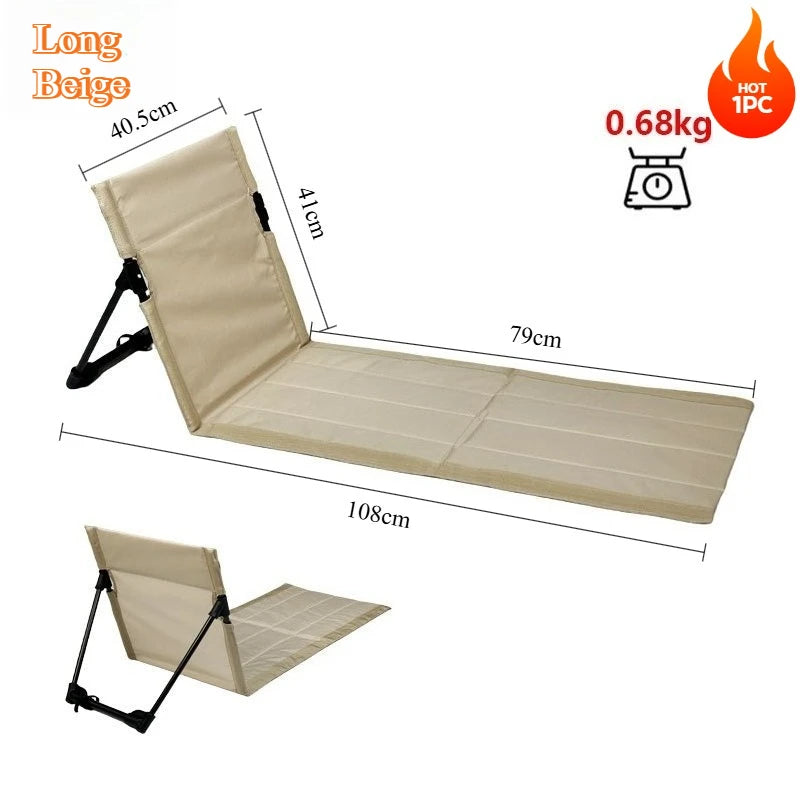 Portable Folding Seat Without Legs Beach Recliner With Backrest For Park Lawn Picnic Single Lazy Chair Lightweight Camping Chair