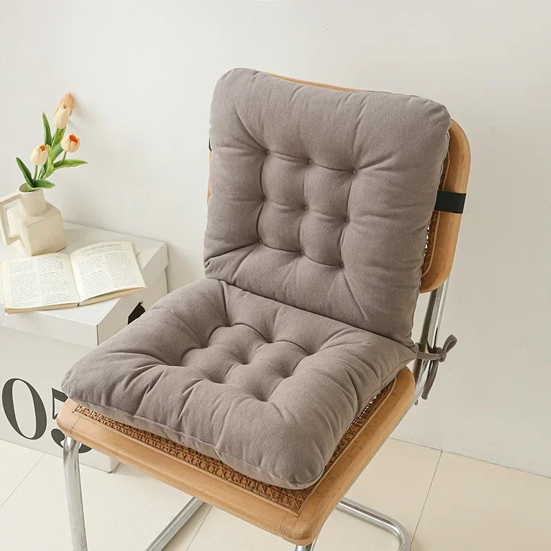 2025 new chenille one-piece chair cushion solid color sedentary bay window backrest cushion office chair cushion