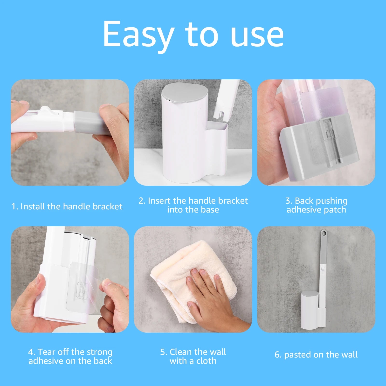 18-36Pcs Disposable Toilet Brush with Extended Handle Bathroom Toilet Brush Holder Cleaning Kit Replacement Head 360° Deep Clean