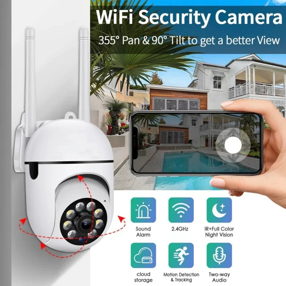 4K 8MP WiFi Wireless Monitor Camera Motion Detection Two-Way Audio Smart Home Security Protection 355°/90° Swivelling IP Camera