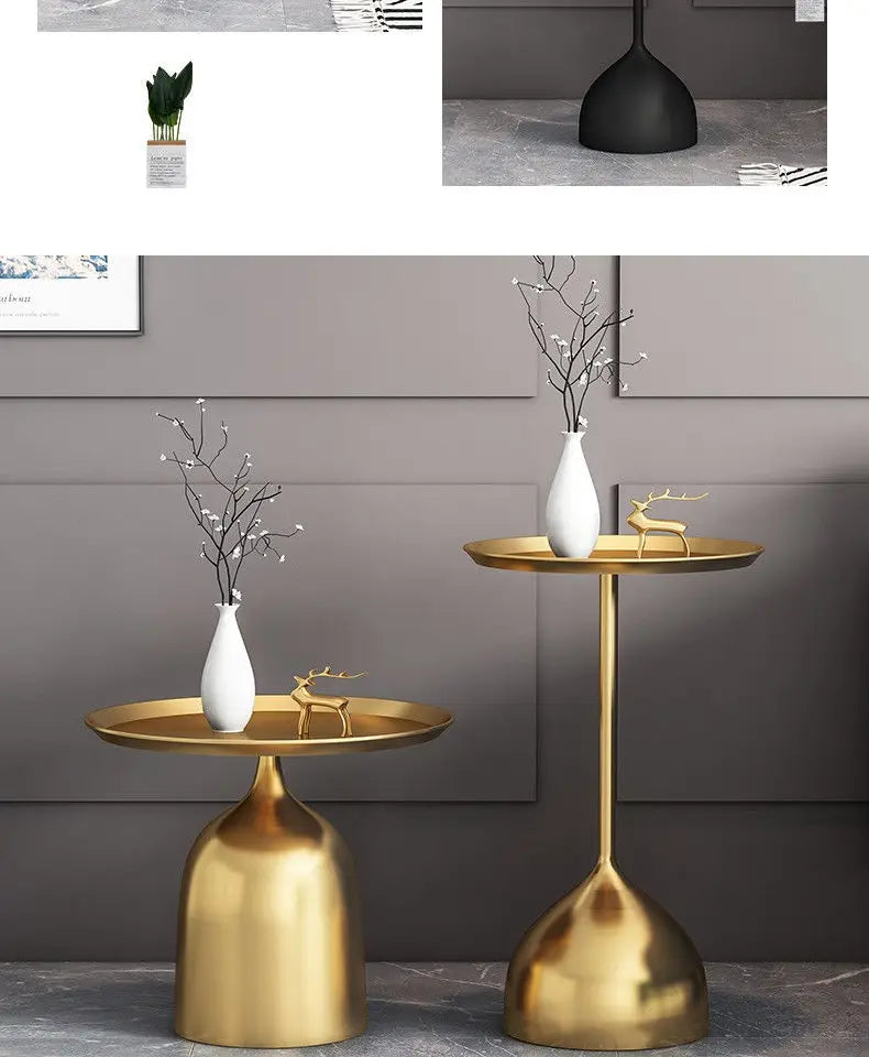 Creative Living Room Side Table Wrought Iron Small Coffee Table Balcony Tea Table Modern Simple Round Living Room Side Tables