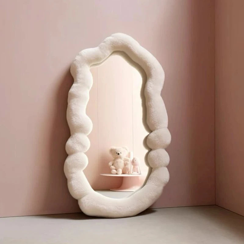 Modern Ornament Mirror Aesthetic Irregular Women Kawaii Design Mirror Standing Dorm Espejos Decorativos Home Accessories