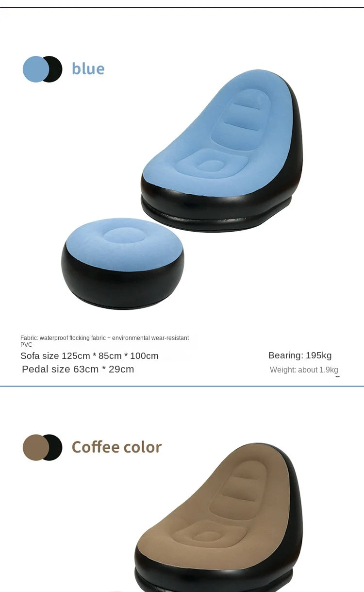 DZ Outdoor Inflatable Sofa Chair Portable Camping Internet Celebrity Thick Plush Lazy Sofa Bedroom Home Leisure Folding Bed 2025