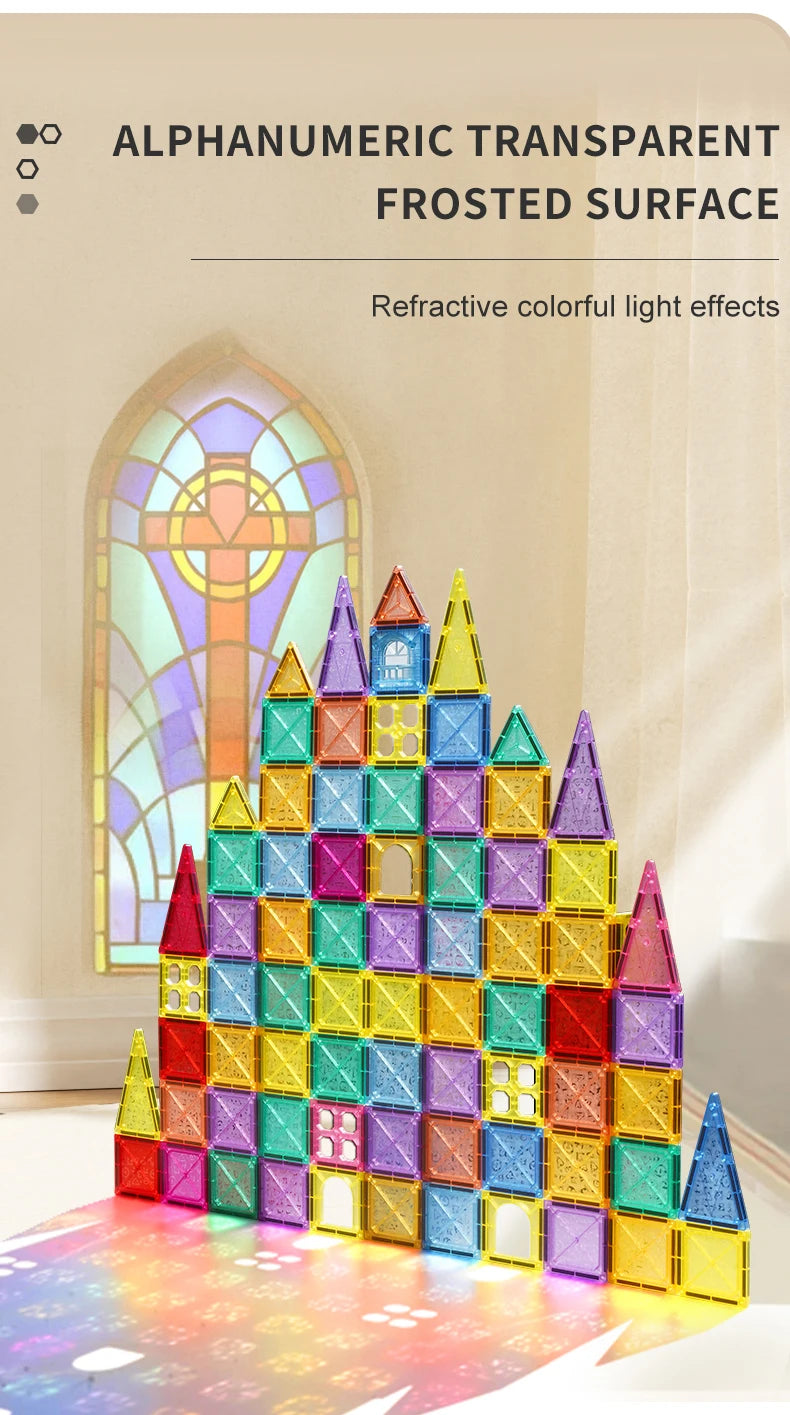 Magnetic Tiles for Kids Ages 3-5 4-8 Magnet Toys for 3 4 5 6 7 8+ Year Old Boys Girls Toddlers Magnetic Building Blocks Preschoo