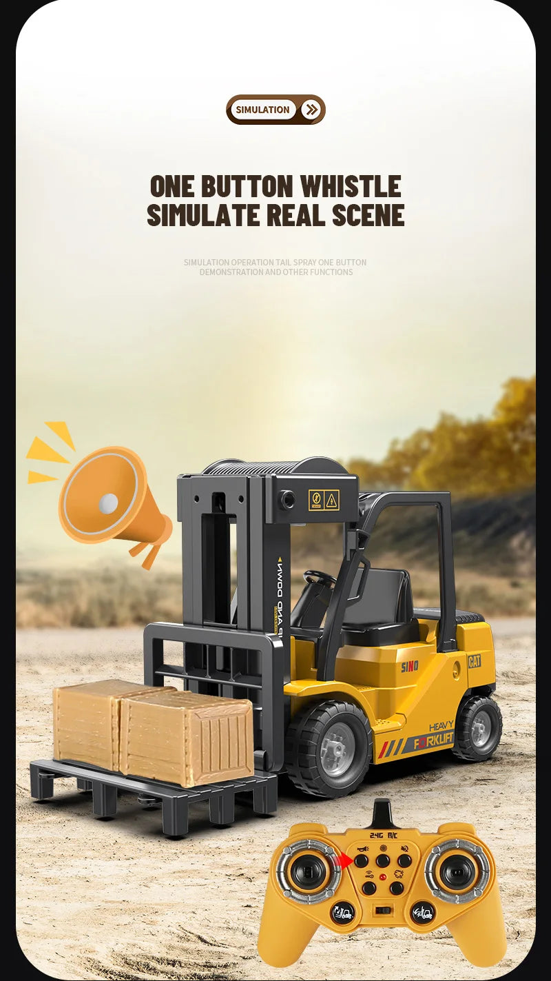 Trucks Forklift 2.4G Children Toys Remote Control Cars Toys for Boys Cranes Liftable Stunt Car Electric Vehicle for Kids Gift