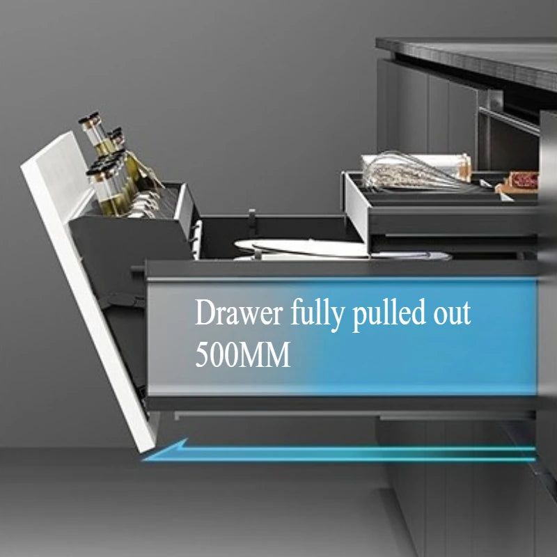 Metal Kitchen Cabinet Storage Narrow Organizer Drawer Small Spaces Extendable Cabinets Household with Sliding Track Furniture
