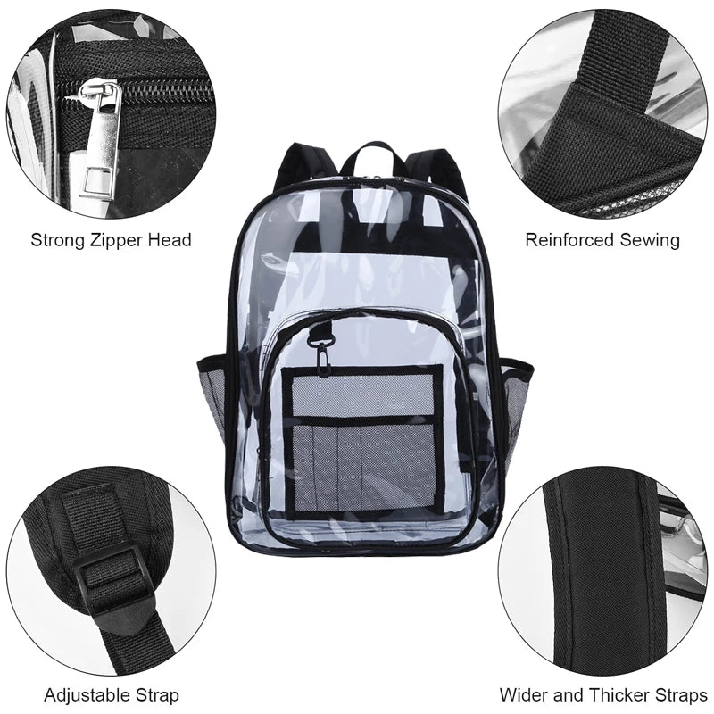 Transparent Shoulder Bag Unisex Fashion Simple Large Capacity Portable Backpacks Multifunctional Waterproof Male Female Knapsack