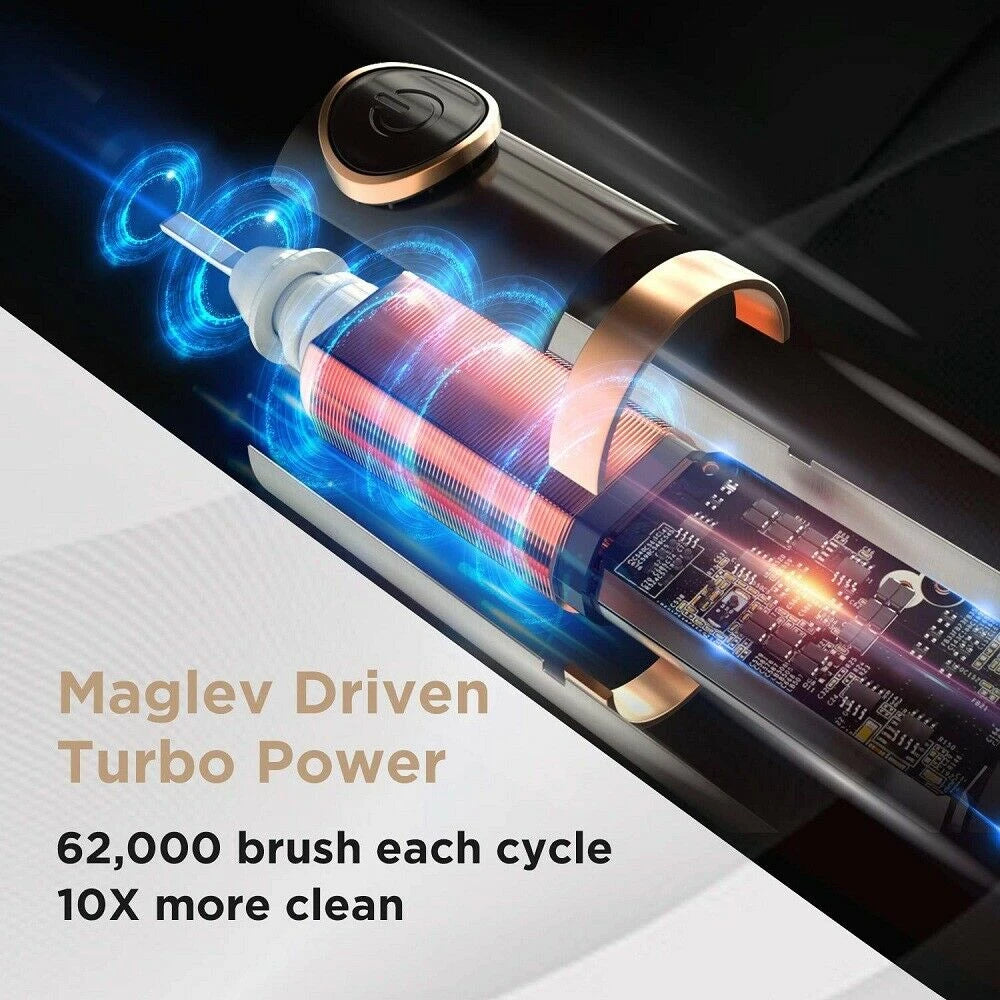 Fairywill P11 Sonic Whitening Electric Toothbrush Rechargeable USB Charger Ultra Powerful Waterproof 8 Heads and 1 Travel Case