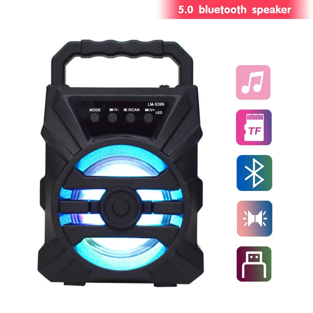 500mAh Bluetooth speaker Sound box high power bluetooth speakers TF Udisk karaoke handheld sound subwoofers for dancing