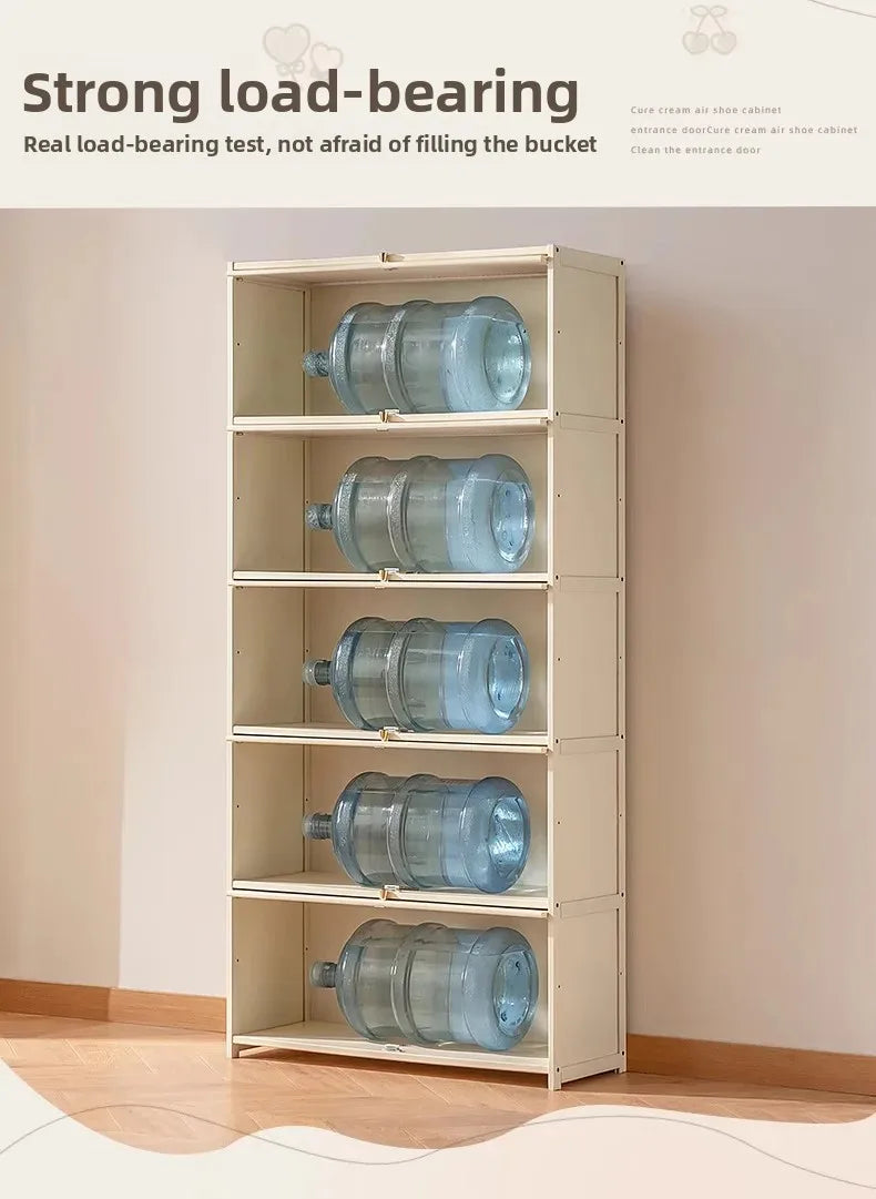 White Living Room Floor Cabinet for Tatami Bay Window Storage Cabinet Multifunctional Balcony Organizer Space-Saving Cupboard