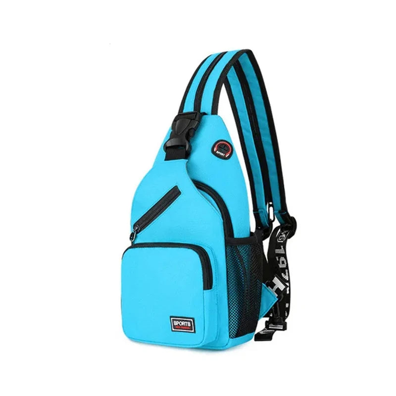 Women Chest Bags Adjustable Backpack and Single Shoulder Bag With Earphone Hole Girl Small Sports Travel Messenger Oxford Bag