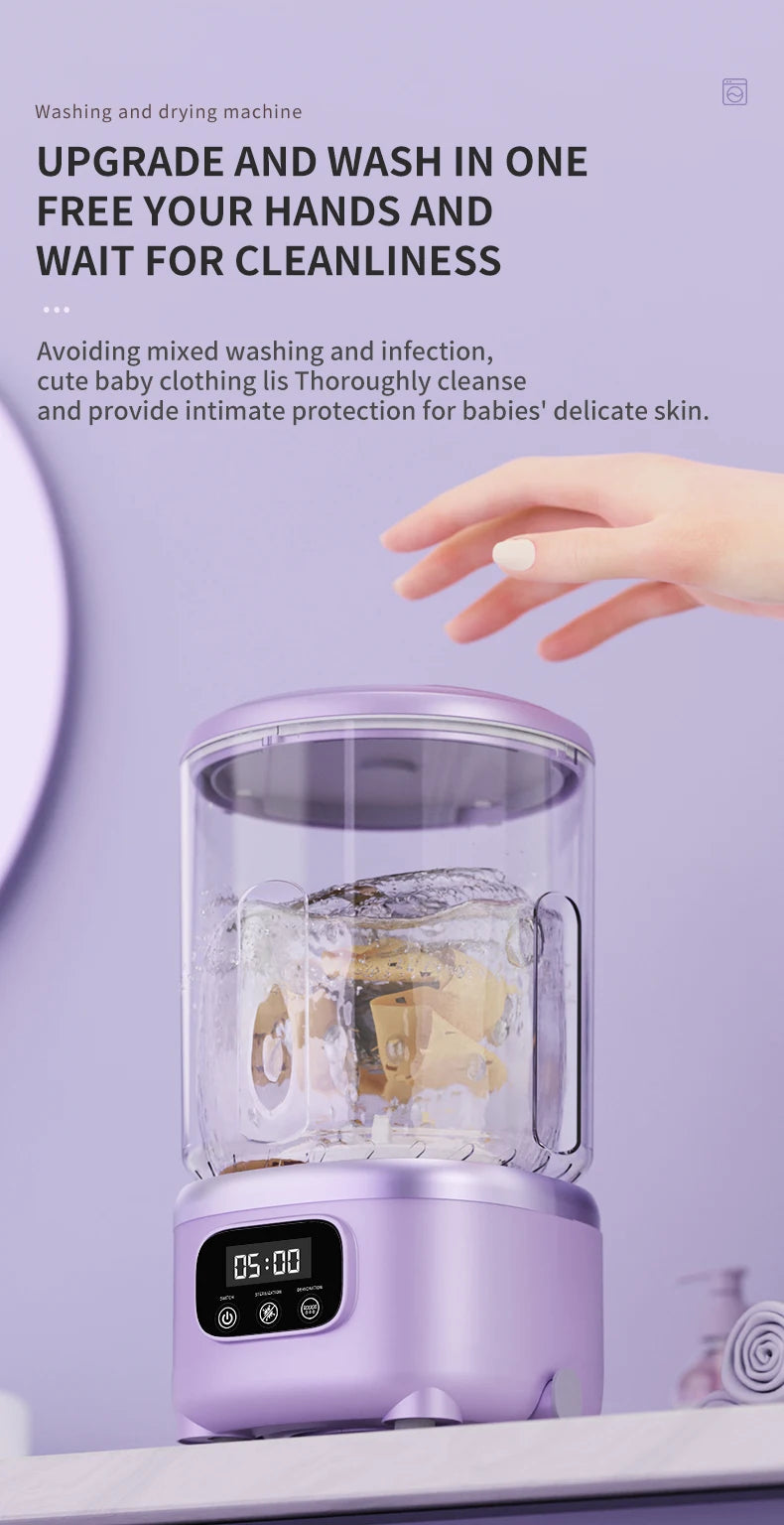 2L Wireless Mini Charging Wash in One Washing Machine Suitable for underwear, socks, pet clothes