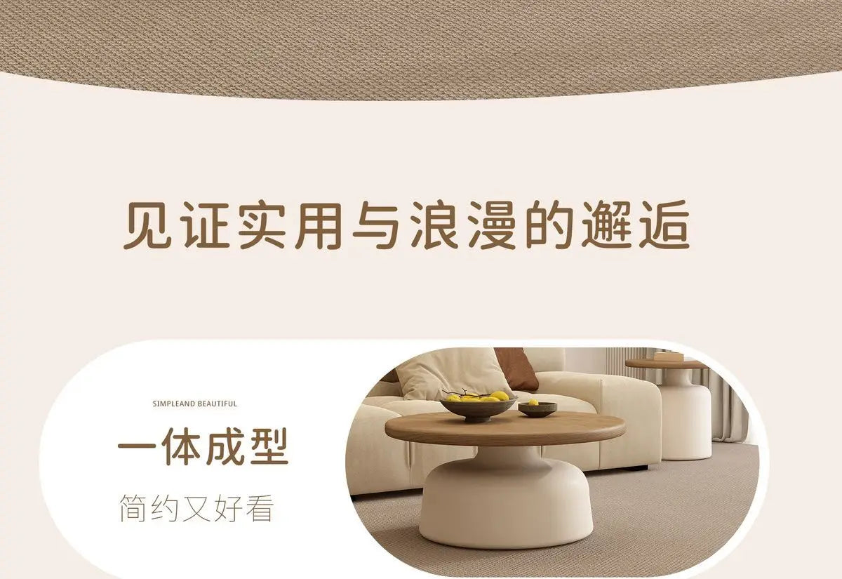 Cream style Martini coffee table, living room, small household, simple iron round shape