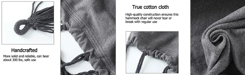 Durable Hanging Hammock Chair Bedroom Furniture Hanging Swing Indoor Outdoor Cotton Rope Boho Patio Chair Home Decor for Balcony