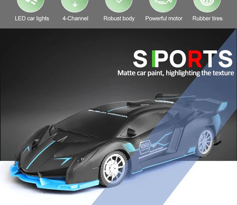 1:18 Simulation Drift Racing Remote Control RC Car High Speed Radio Controlled Vehicle With Light Model Toy Gift for Kids Boy