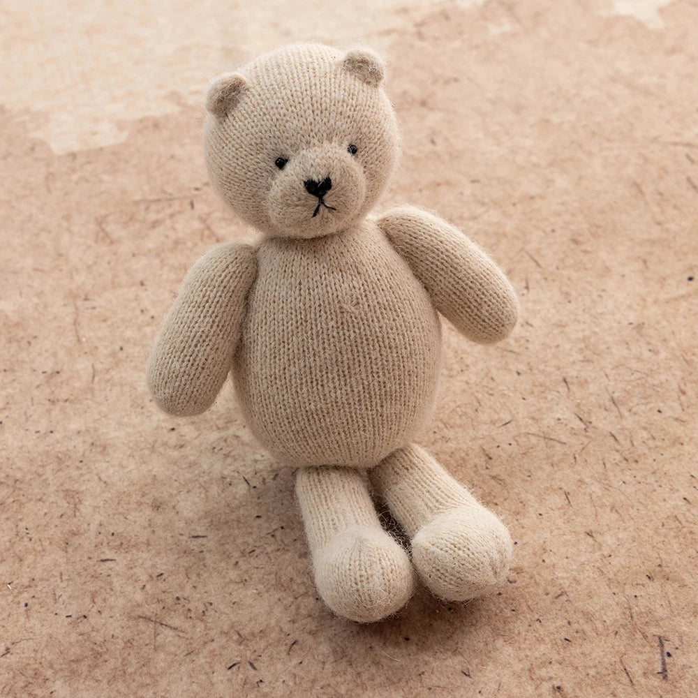 0-1 Month Newborn Photography Scenes Props Knitted Baby Costume Set Teddy Bear Doll Coffee Maker Props Studio Photo Accessories