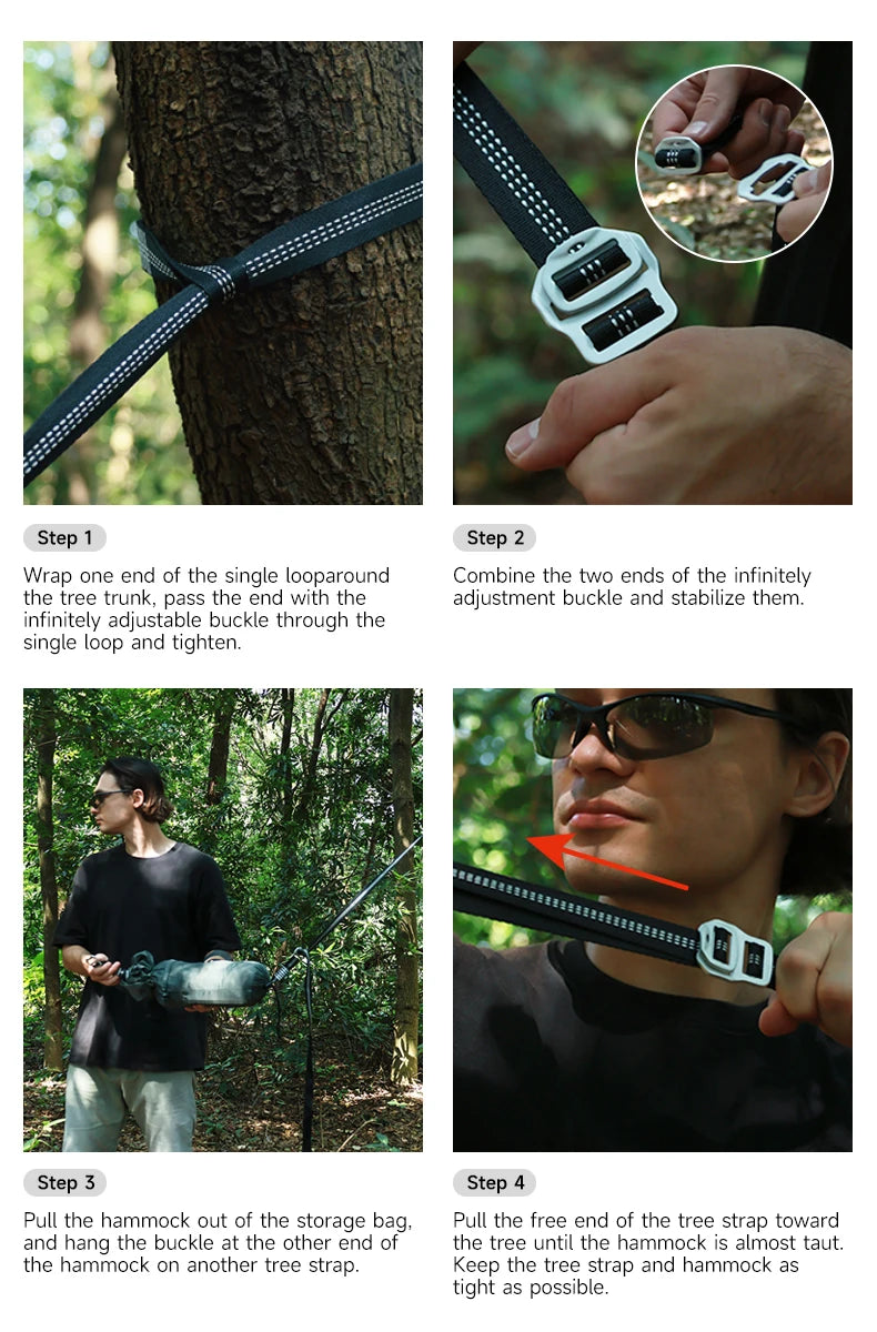 Portable Outdoor Garden Quick Open Anti-Rollover Mosquito Net Hammock Travel Camping Sleeping Hanging Hammock Swing Nature Hike