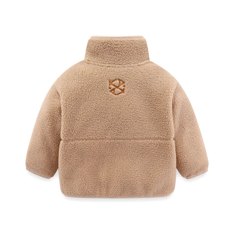 1 2 3 4 5 6 7 Years Boys Jacket Autumn Winter Warm Fleece Baby Coats New Fashion Zipper Children's Outerwear Plush Kids Clothes