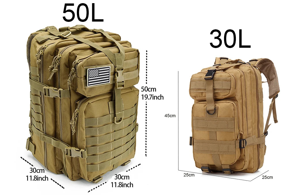 30/50L Tactical Backpacks Man Traveling Bags Survival Outdoor 3P Assault Pack EDC Molle Pack hiking Trekking Hunting Bag