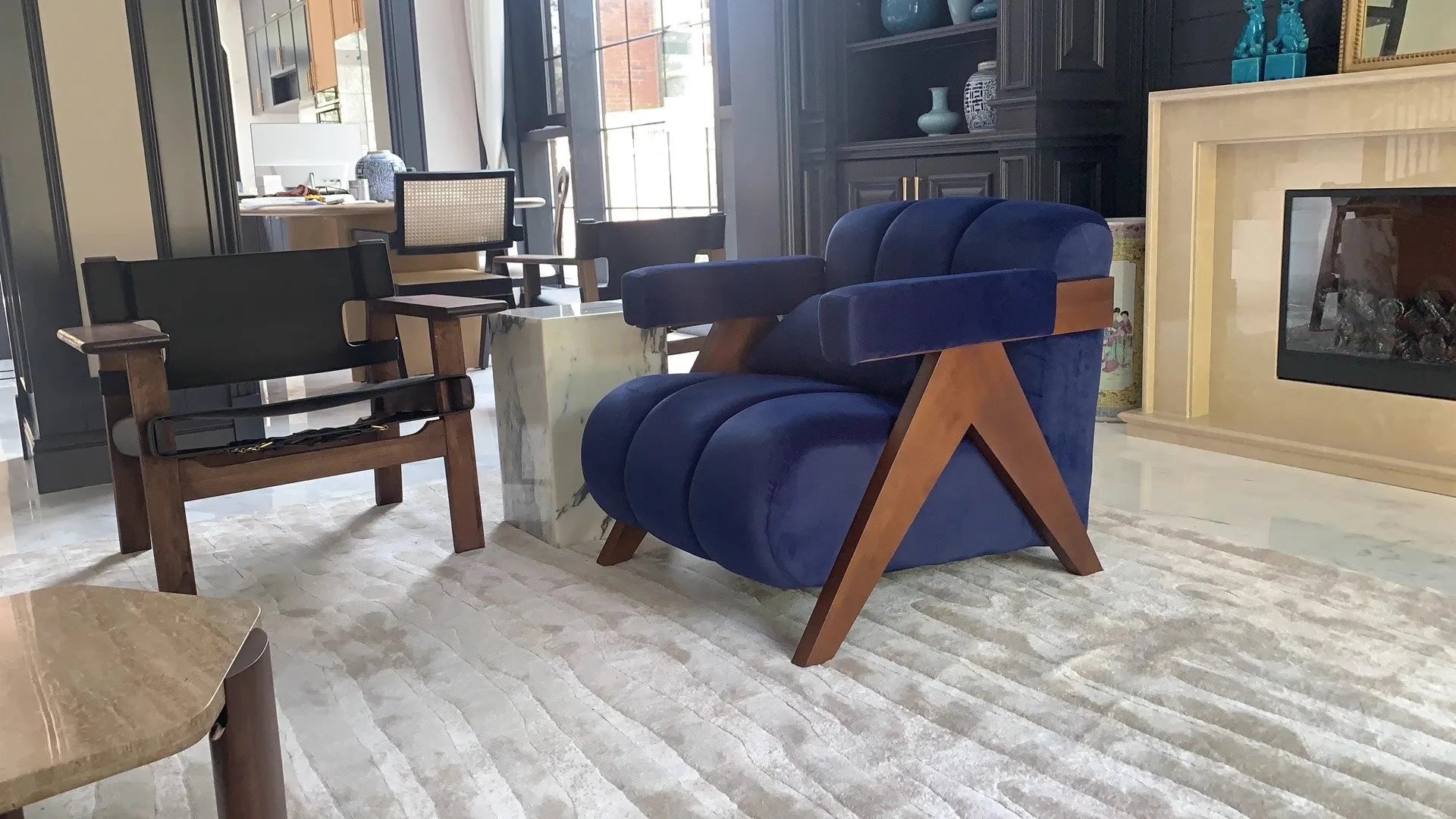 Home Balcony Nordic Wood Living Room Chairs Modern Living Room Sofas Single Leisure Back Armchair Fabric Sofa Chair Furniture