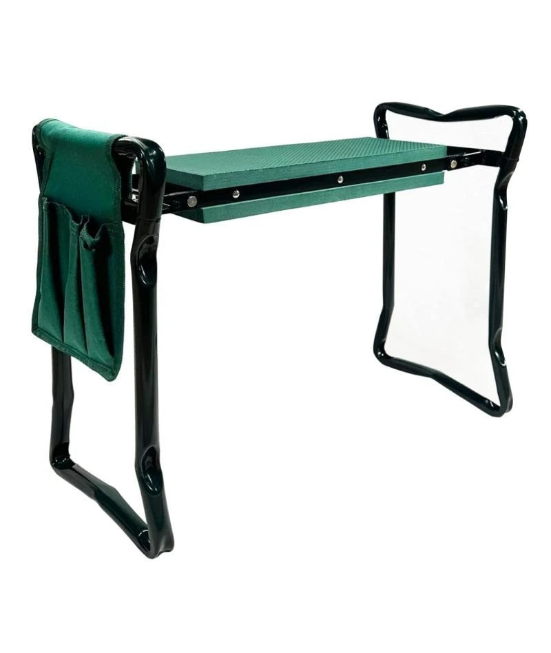Garden Kneeler and Seat Foldable Kneeling Stool with Thicker Foam Pad Heavy Duty Bench with Tool Pouch Gifts for Fishing Green