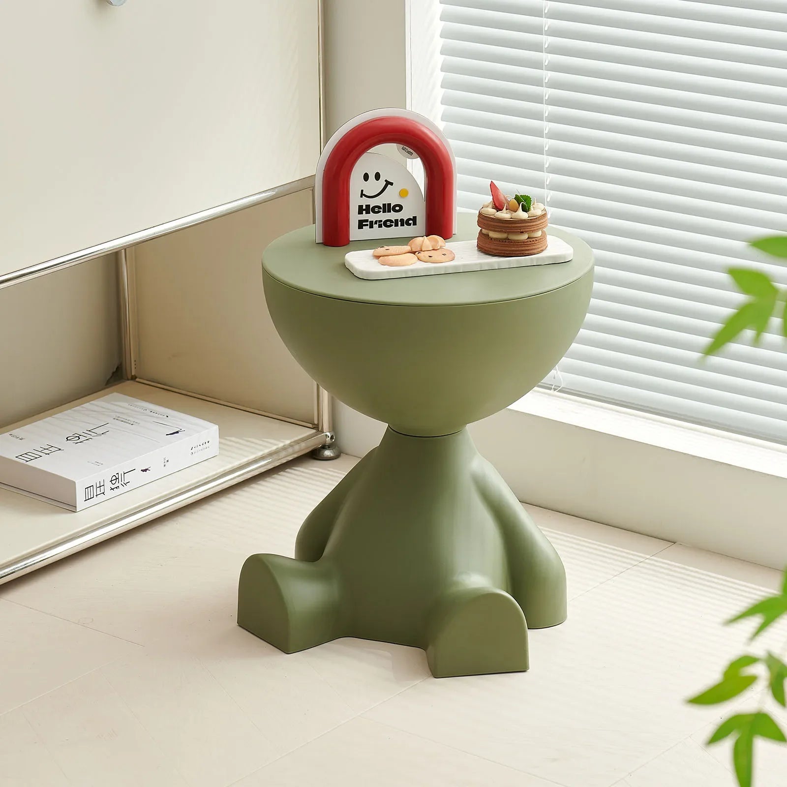 Cream Coffee Table Sofa Bed Side Table Plastic Creative Flat Head Coffee Table for Living Room Household Accessories Home Decor