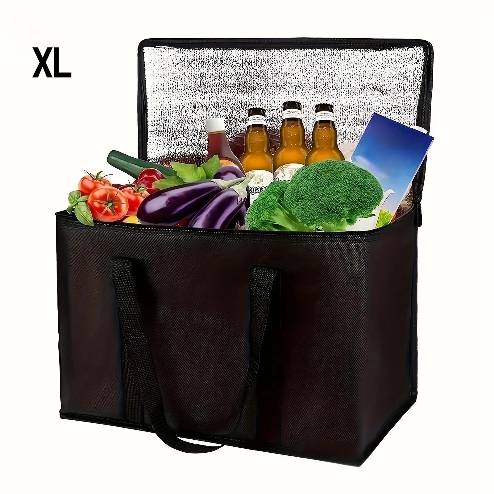 Large Capacity Insulated Grocery Bags Foldable Portable Soft Cooler Bag Lightweight Reusable Food and Beer Insulated Tote Bag