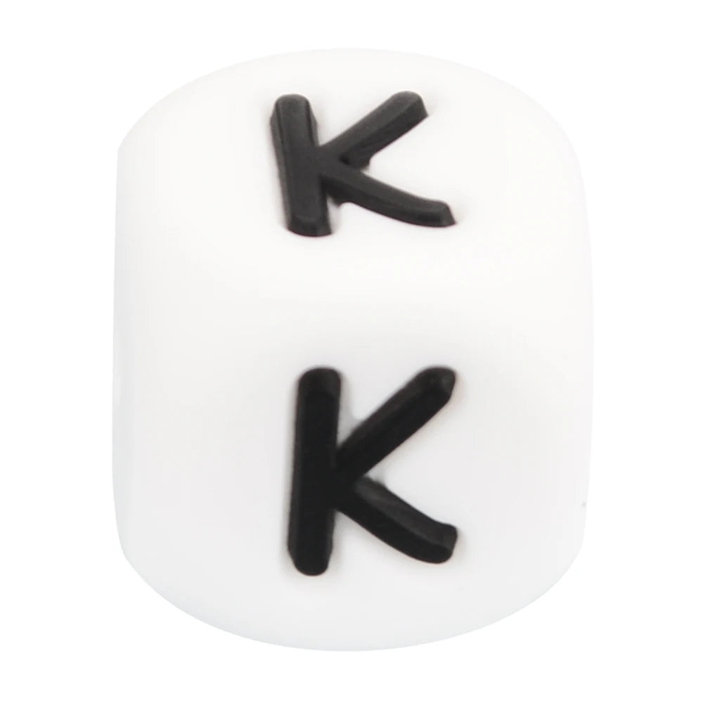 LOFCA 40pcs Alphabet Silicone Letter Beads 12mm Teething Beads Food Grade Teether English Letters Baby Nursing for Teething