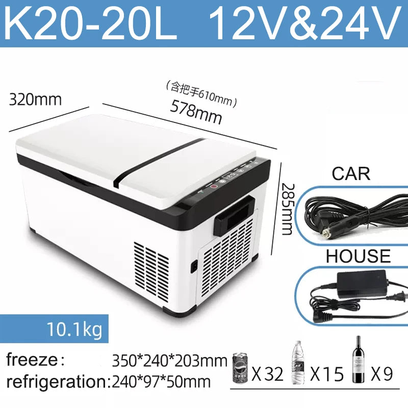 Car refrigerator compressor large truck refrigerated freezer car home dual-use refrigeration mini small freezer 12V24V