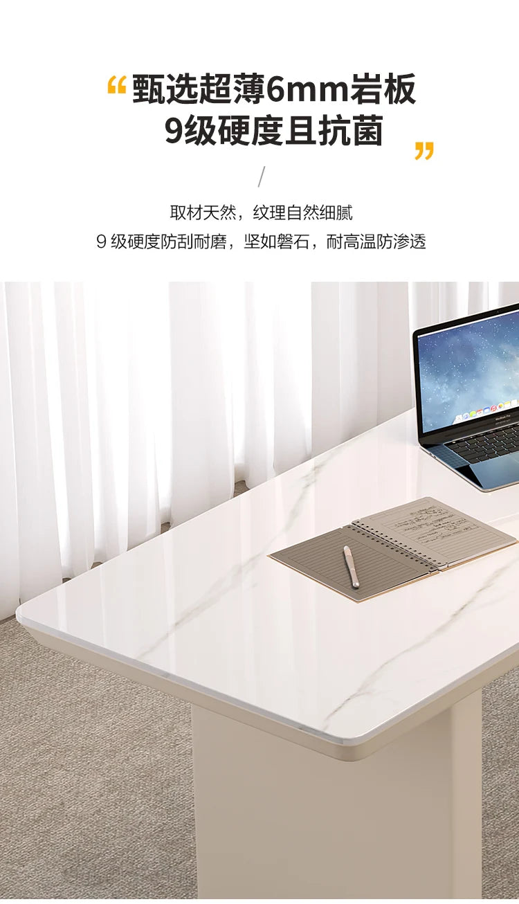 White minimalist office desk modern Elegant high-end design executive desk Mid century luxurymesa ordenador interior furniture