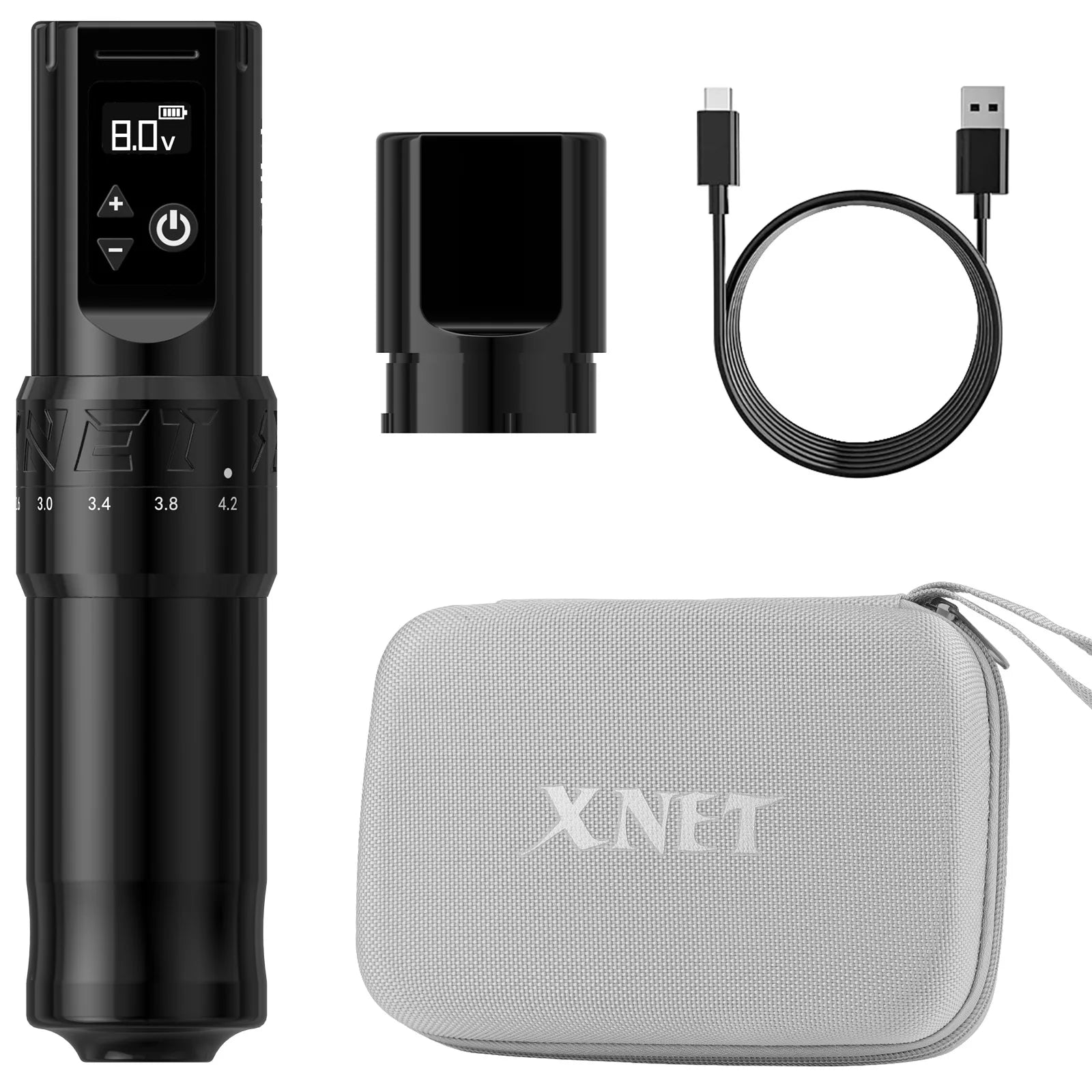 XNET T1 Wireless Tattoo Machine Pen 7 Adjustable Stroke Custom Motor LCD Screen Battery Makeup Microplasty Pen For Tattoo Art