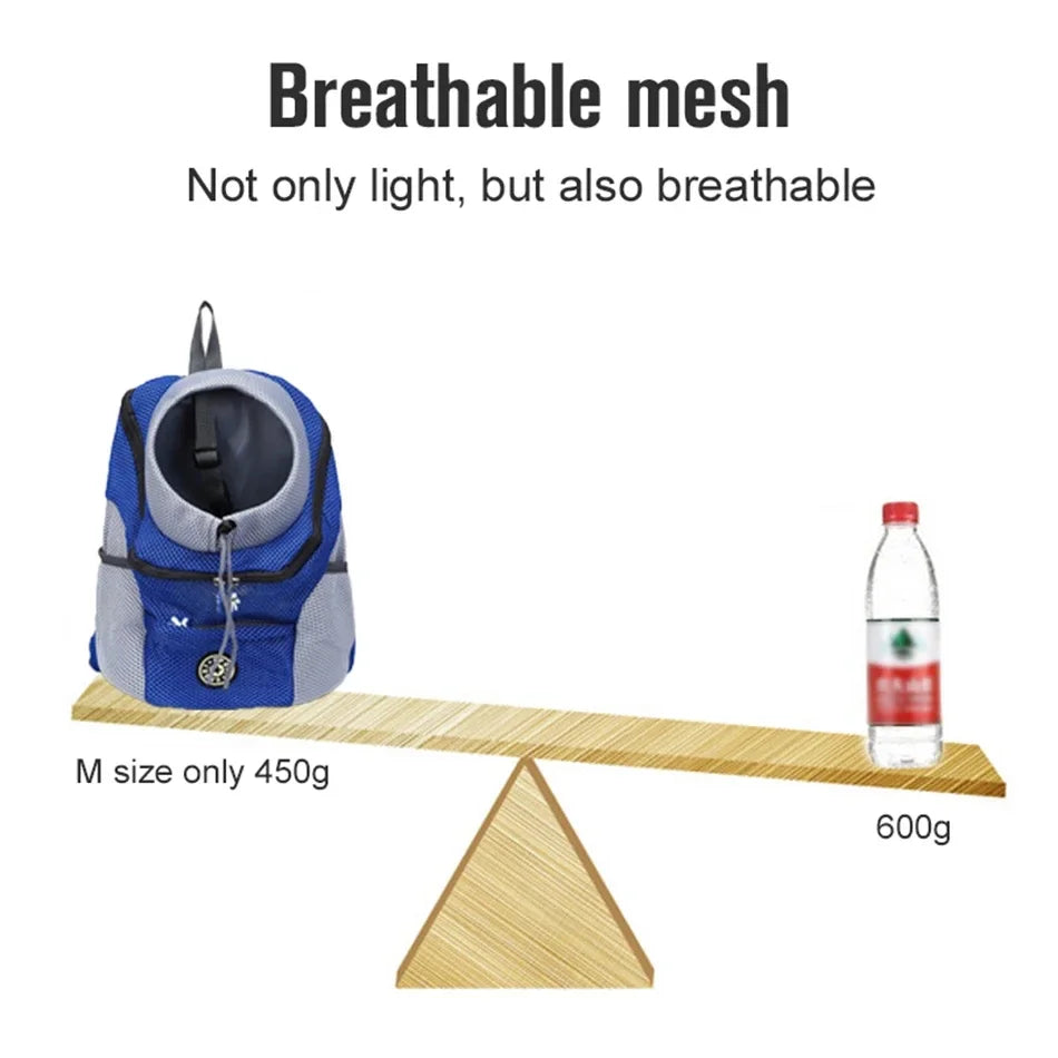 New Double Shoulder Portable Travel Backpack Outdoor Pet Dog Carrier Bag Pet Dog Front Bag Mesh Backpack