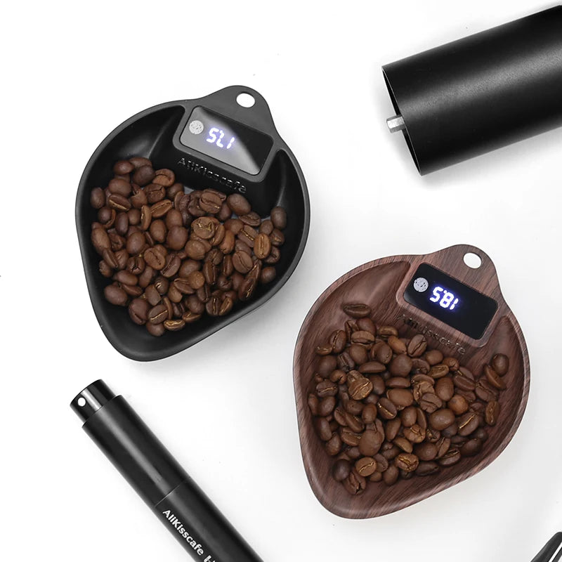 AliKisscafe Coffee Scale Electronic Bean Measuring Scale ABS Espresso Weighing Display Tray Spray 0.1g Kitchen Barista Accessory