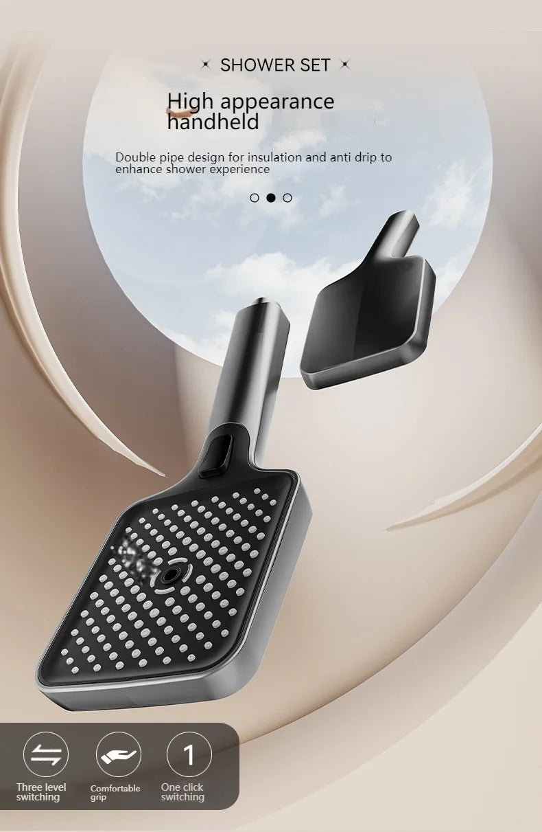 Smart Digital Display Bathroom Shower Set Piano Key Rainlfall Bath Showers System Set Apartment Bathtub Shower Faucet Full Set