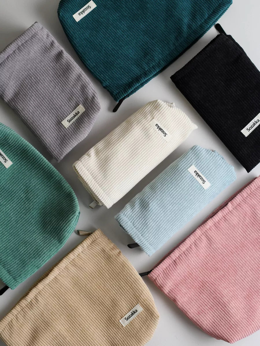 Corduroy Women's Bag Female Large Capacity Cosmetic Bag Fashion Clutches Purse For Women