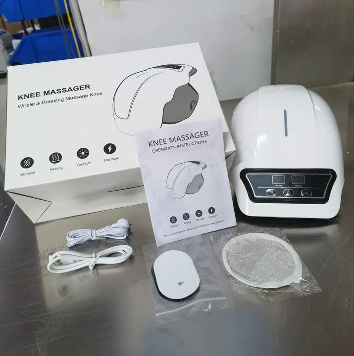 Heated Vibration Knee Massager for Joint Electric Knee Brace Red Light Knee Care Home Office Airbag Relaxing Treatment Knee Pad