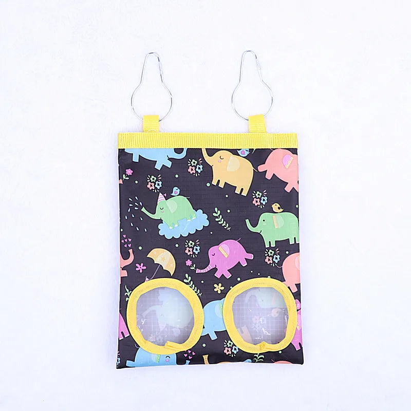 2/3 Holes Hanging Hay Bag with hooks for Bunny Guinea Pigs Small Animal Feeder Rabbit Food Dispensers Bag Pet Feeding Bag