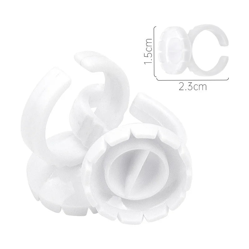 100PCS Glue Rings Lash Rings for Glue, Pigment Rings for Eyelash Extensions Eyelash Glue Holder Lash Glue Ring Smart Cups