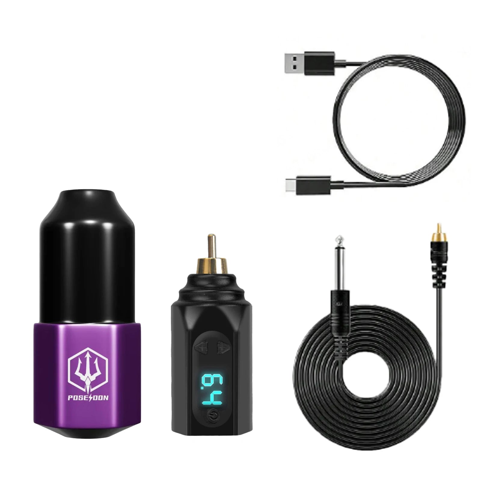 Tattoo Kit POSEIDON Lightweight Tattoo Gun Kit For Permanent Makeup Tattoo Machine Wireless Tattoo Power Supply Tattoo Pen Kit