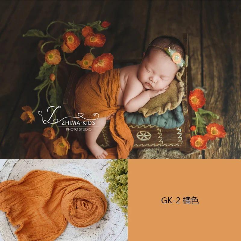 Newborn Photography Props Soft High Stretchable Cotton Seersucker Wrap Baby Posing Aid Photoshoot Props Babies Photo Accessories